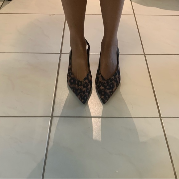 Zara satin leopard print kitten heel - size 38 - Picture 4 of 5